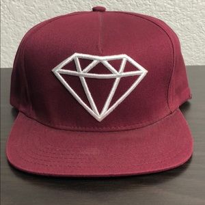 Diamond Supply Co. Rock Snapback Burgundy/White